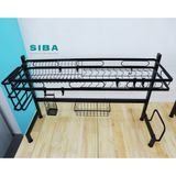  Kệ bát sơn đen chống khuẩn cao cấp 1 tầng 85cm 