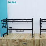  Kệ bát sơn đen chống khuẩn cao cấp 1 tầng 85cm 