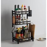  Kệ gia vị chữ L sơn đen cao cấp 3 tầng 