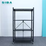  Kệ để đồ gấp gọn đa năng sơn đen cao cấp 4 tầng 