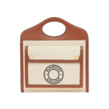  Burberry Mini Two-Tone Canvas And Leather Pocket Bag 