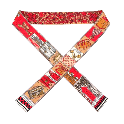  Louis Vuitton Bandeau BB Ju de Louis Scarf Red Brown M70856 