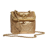  Chanel Lambskin Small Kiss-Lock Bag Metallic Gold 2020 