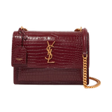  YSL Sunset Croc-embossed Leather Medium 
