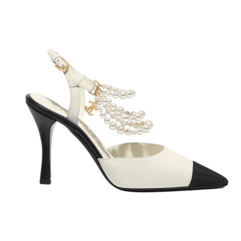  Chanel Pearl Slingbacks Lamskin 