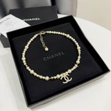  Dây Chuyền Chanel Ngọc Trai Đính Đá Necklace 