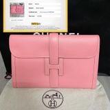  Hermes Pink Jige Clutch 