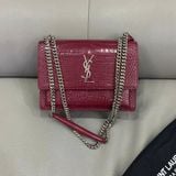  YSL Sunset Croc-embossed Leather Medium 