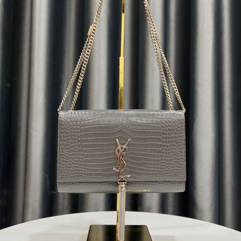  Saint Laurent Grey Small Croc Kate 