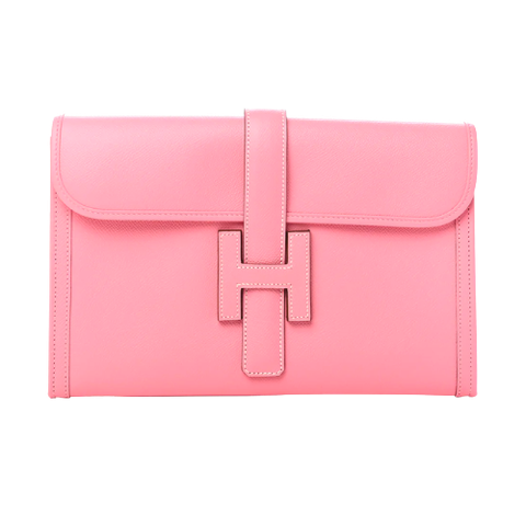  Hermes Pink Jige Clutch 