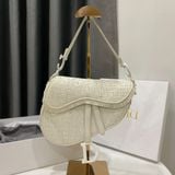  Dior Ultra Matte Saddle Handbag Woven Leather Medium 