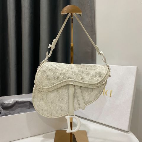  Dior Ultra Matte Saddle Handbag Woven Leather Medium 