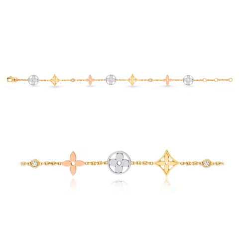  Louis Vuitton Idylle Blossom Bracelet, 3 Golds And Diamonds 