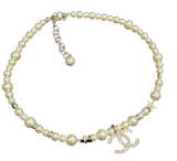  Dây Chuyền Chanel Ngọc Trai Đính Đá Necklace 