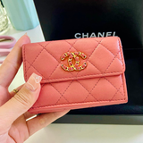  Ví Chanel Gập 3 Màu Hồng Cam 