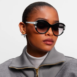  Petir Soupcon Cat Eye Sunglasses Black 