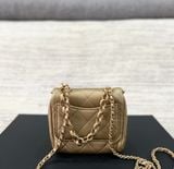  Chanel Lambskin Small Kiss-Lock Bag Metallic Gold 2020 