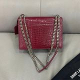  YSL Sunset Croc-embossed Leather Medium 