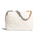 Chanel 19 Flap Bag Lambskin In White 
