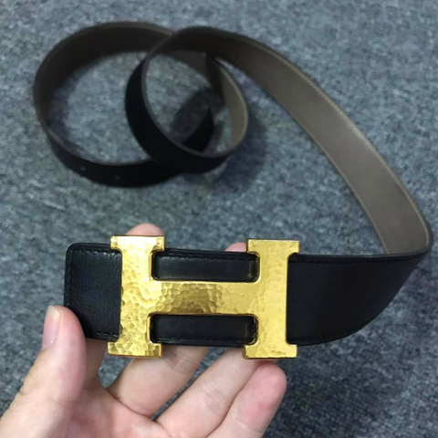  H Martelee belt buckle & Reversible leather strap 32 mm 