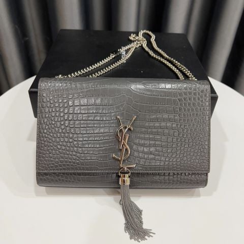  Saint Laurent Grey Small Croc Kate 
