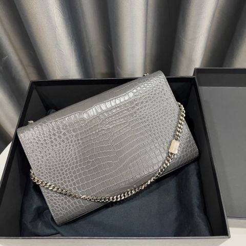  Saint Laurent Grey Small Croc Kate 