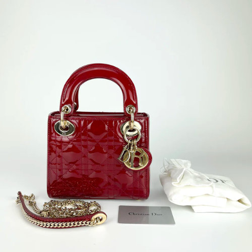 Mini Lady Dior Bag Blush Cannage Lambskin  DIOR VN