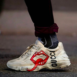  Gucci Rhyton Sneaker With Mouth Print 