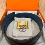  H Martelee belt buckle & Reversible leather strap 32 mm 