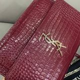  YSL Sunset Croc-embossed Leather Medium 
