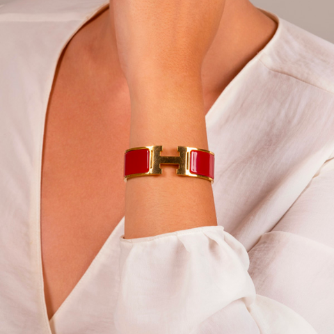  Vòng Tay Hermes Red Clic H Bracelet PM 