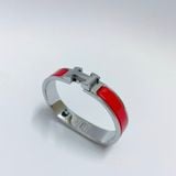  Hermes Narrow Clic H Bracelet Red 