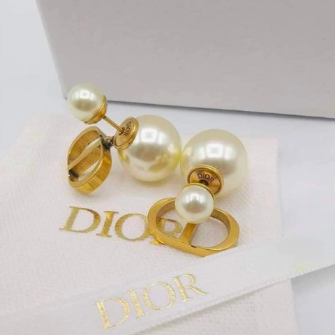  Bông Tai Dior Tribales Earrings Antique Gold-Finish 