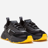  D&G Men's Black Daymaster Sneakers In Stretch Knit Fabric 