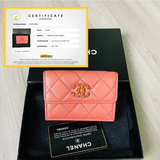  Ví Chanel Gập 3 Màu Hồng Cam 
