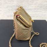  Chanel Lambskin Small Kiss-Lock Bag Metallic Gold 2020 