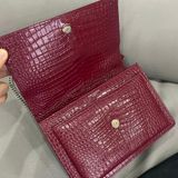  YSL Sunset Croc-embossed Leather Medium 