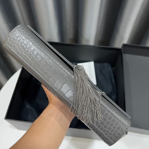  Saint Laurent Grey Small Croc Kate 