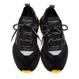  D&G Men's Black Daymaster Sneakers In Stretch Knit Fabric 