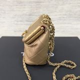  Chanel Lambskin Small Kiss-Lock Bag Metallic Gold 2020 
