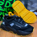  D&G Men's Black Daymaster Sneakers In Stretch Knit Fabric 