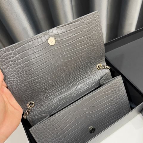  Saint Laurent Grey Small Croc Kate 