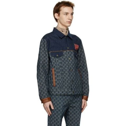  Gucci Indigo GG Denim Jacket 