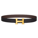  H Martelee belt buckle & Reversible leather strap 32 mm 