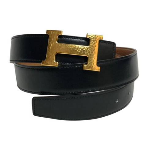  H Martelee belt buckle & Reversible leather strap 32 mm 