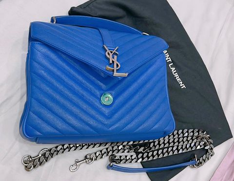  Ysl College Bag In Royal Blue 