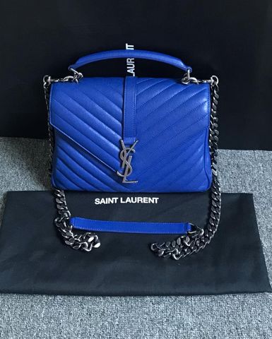  Ysl College Bag In Royal Blue 
