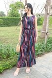  Jumpsuit lanh dài sát nách họa tiết, đồ bộ dài cao cấp Cardina 