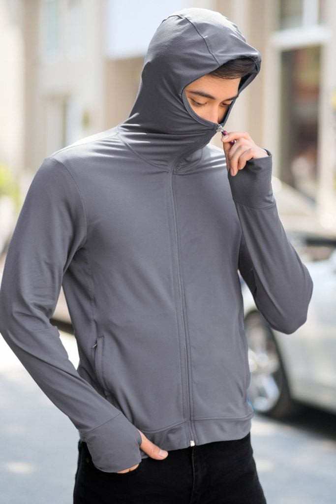  Áo khoác chống nắng nam 1 lớp Cardina, chất thun lạnh ngăn 97% tia UV 