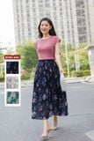  Chân váy chiffon maxi dập ly Cardina 
